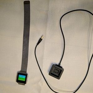 Fitbit Blaze watch with chainmail watch band.